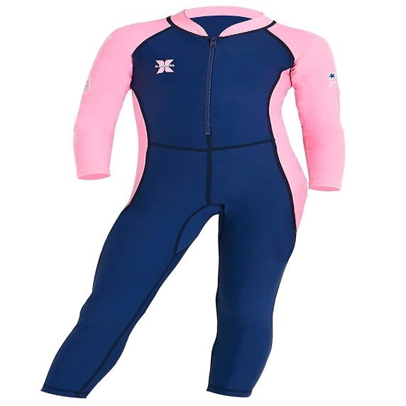 Girls Sun Suit Long Sleeve UV Sun Protection Swimsuit One Piece Stretch Full Coverage Wetsuit Swimwear Navy XXL