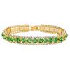 PalmBeach Goldtone Round Simulated Birthstone and Round Crystal, Tennis Bracelet (10mm), Fold Over Clasp, 7 inches Month 8 view 1