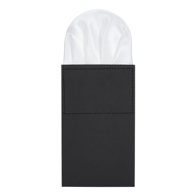 DEVPSISR Prefolded Pocket Square, Men's Suit Handkerchief Keeper(B White)