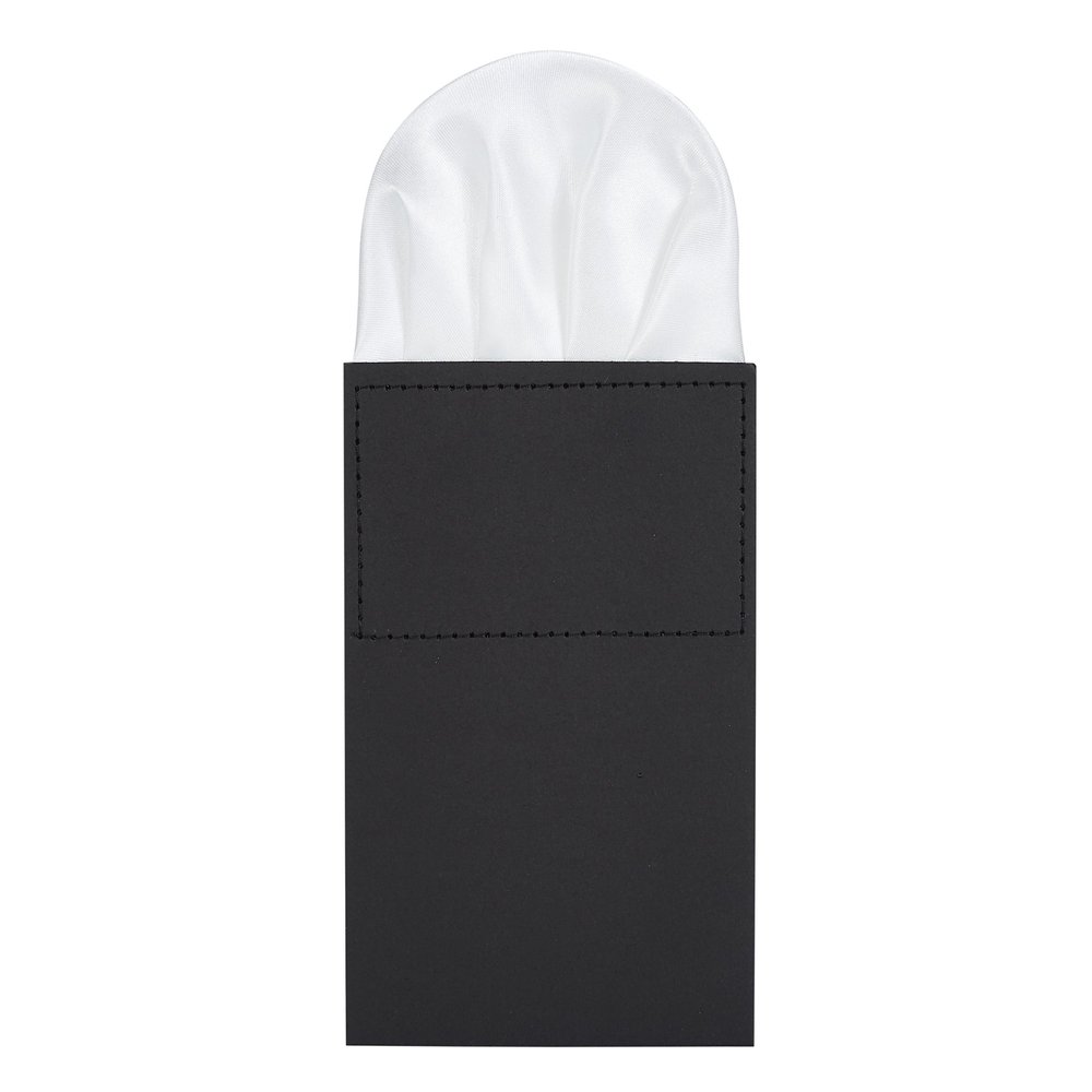 DEVPSISR Prefolded Pocket Square, Men's Suit Handkerchief Keeper(B White)