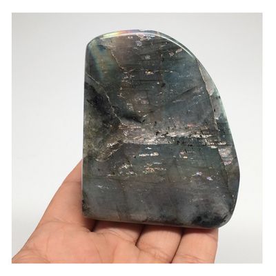 315.1g, 3"x2.5"2.1" Natural Labradorite Crystal Gemstone Freeform Standalone, Reiki @Madagascar,MSP955