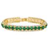 PalmBeach Goldtone Round Simulated Birthstone and Round Crystal, Tennis Bracelet (10mm), Fold Over Clasp, 7 inches Month 5 view 1