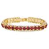 PalmBeach Goldtone Round Simulated Birthstone and Round Crystal, Tennis Bracelet (10mm), Fold Over Clasp, 7 inches Month 7 view 1