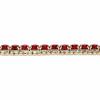 PalmBeach Goldtone Round Simulated Birthstone and Round Crystal, Tennis Bracelet (10mm), Fold Over Clasp, 7 inches Month 7 view 2