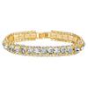 PalmBeach Goldtone Round Simulated Birthstone and Round Crystal, Tennis Bracelet (10mm), Fold Over Clasp, 7 inches Month 4 view 1
