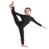 CHICTRY Kids Spandex Full Body Unitard Turtle-Neck Dance Jumpsuit Dress up Costume for Unisex Child Black 4-5 view 1