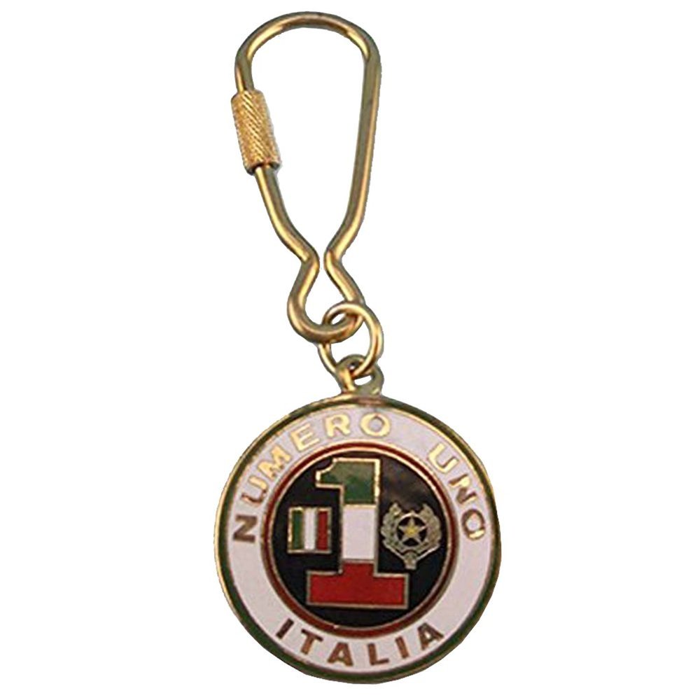 Brass Numero Uno Italia Key Chain