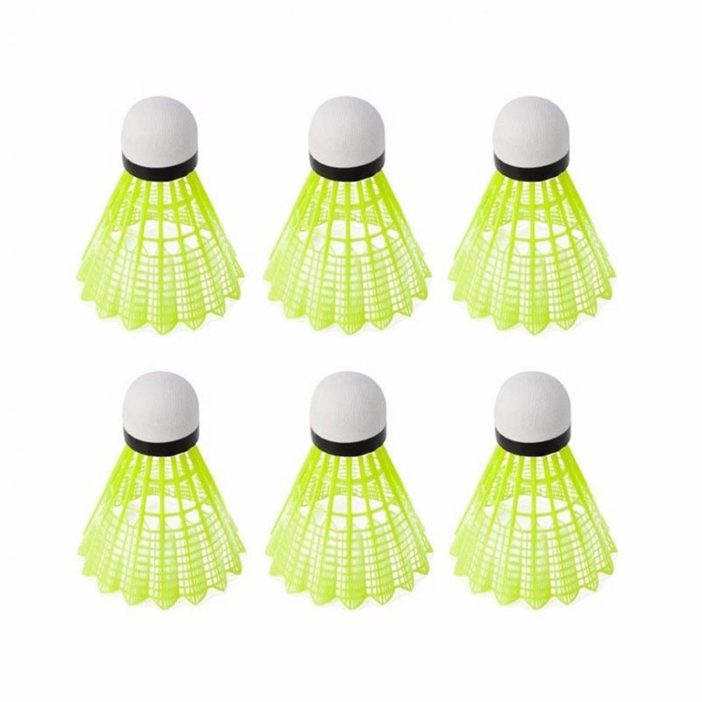 Bluelans Badminton Shuttlecocks, 6Pcs Nylon Yellow Shuttlecocks Indoor Outdoor Sports Exercise Badminton Balls with Great Durability