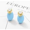 18K Gold Plated Little Hand Earring Elegant Pearl Birthday Gift (Blue) view 2