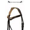 SIE EQUESTRIAN Designer Crown Browband Noseband w Fancy Stitch Leather Horse Bridle Bridles (Havana, Full) view 3