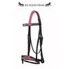 SIE EQUESTRIAN Two Row Matching Pink Crystal and Padding Leather Horse Bridles (Havana, Full) view 1
