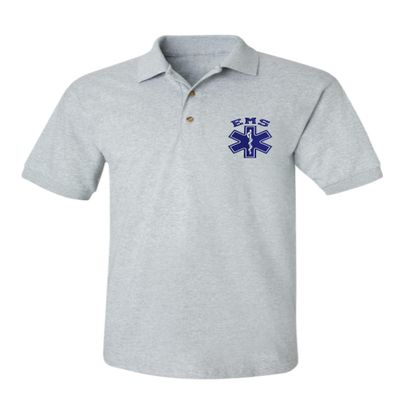ALLNTRENDS Men's Polo T Shirt EMS Embroidered Services Shirt (2XL, Sporty Grey)