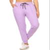 Leggings Depot Womens Relaxed fit Jogger Pants - Track Cuff Sweatpants with Pockets, Lilac, X-Large view 2