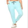 Leggings Depot Womens Relaxed fit Jogger Pants - Track Cuff Sweatpants with Pockets, Sky Blue, Large view 2