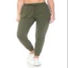 Leggings Depot Womens Relaxed fit Jogger Pants - Track Cuff Sweatpants with Pockets, Olive, Medium view 2