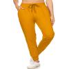 Leggings Depot Womens Relaxed fit Jogger Pants - Track Cuff Sweatpants with Pockets, Mustard, Small view 2