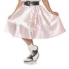 Underwraps Satin Poodle Skirt - Pink A 1950's Inspired Style Satin Elastic Waist Skirt with Embroidered Poodle Patch view 1