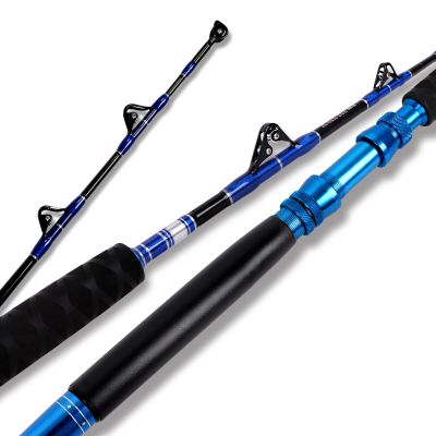 Fiblink 2-Piece Saltwater Offshore Trolling Rod 5-Feet 6-Inch Heavy Roller Rod Conventional Boat Fishing Pole(50-80lb)