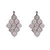 Handmade Gold Color Hollow-out Pattern Dangle Drop Earrings and Clip on Earrings No Pierced for Women (Silver clip-on) view 1