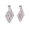 Handmade Gold Color Hollow-out Pattern Dangle Drop Earrings and Clip on Earrings No Pierced for Women (Silver clip-on) view 3
