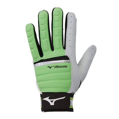 Mizuno B-130 Adult Baseball Batting Glove, Lime Green-Black, X-Large