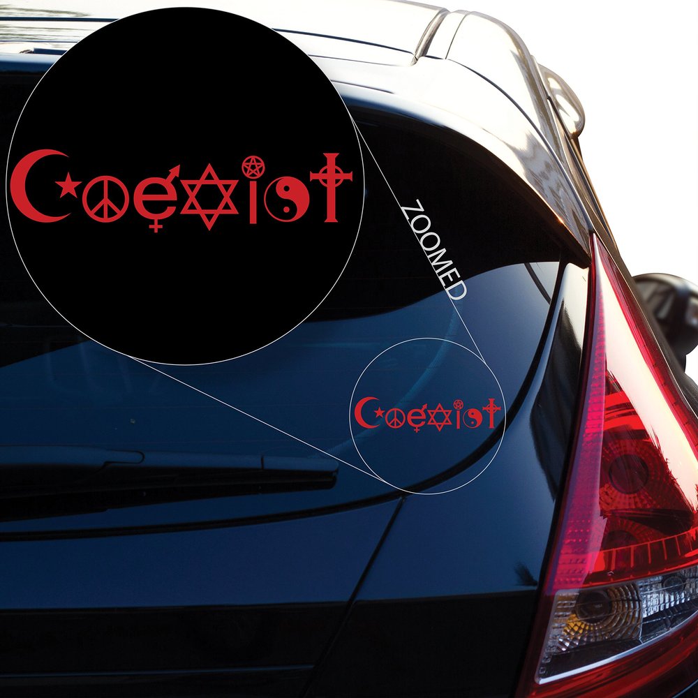 Yoonek Graphics Coexist Decal Sticker for Car Window, Laptop and More. # 636 (2" x 8.2", Other)