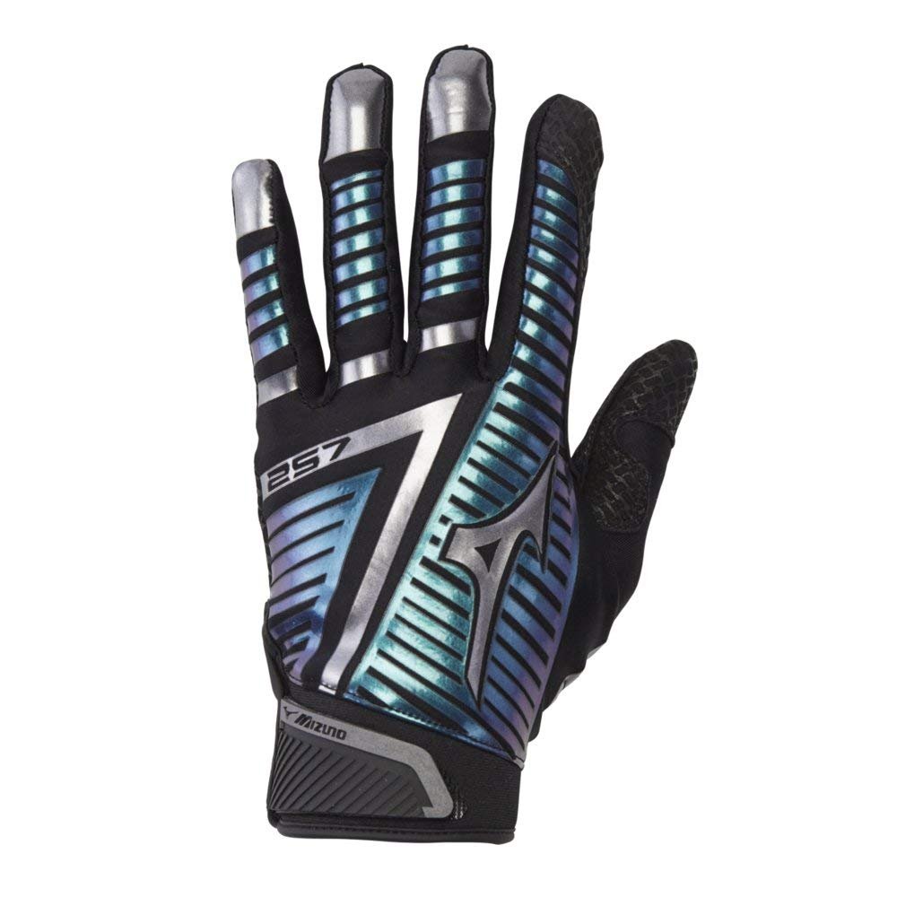 Mizuno F-257 Women's Softball Batting Glove, Black-Iridescent, X-Large