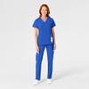 WonderWink W123 Womens Flat-Front Double Cargo Pant  Royal, Small Tall view 3
