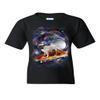 Pug Space Pizza Surfer Youth T-Shirt Weird Goggles Galaxy Dog Lovers Kids Tee Black X-Large view 1