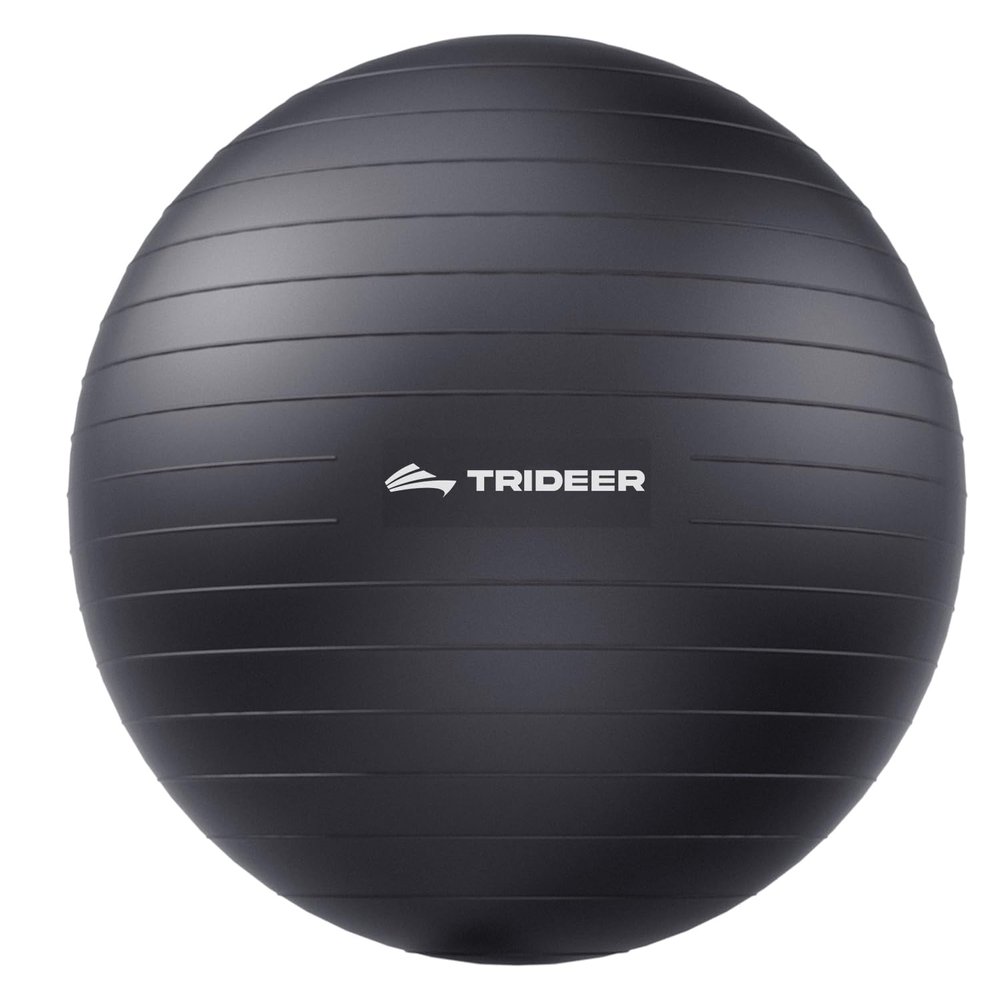 Trideer Exercise Ball for Yoga, Pilates & Fitness  Stability Ball Equipment for Home Gym & Office Chair, Core & Balance Training Accessories, Physical Therapy Equipment, Quick Pump Included, 5 Sizes