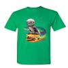 Cat Flying a Rainbow Burger T-Shirt Funny Astronaut Kitten Space Mens Tee Shirt Green XX-Large view 1