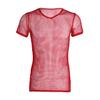 ACSUSS Men's Breathable See Through Fishnet Clubwear T-Shirt Tank Top Undershirt Red XL view 1