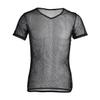 ACSUSS Men's Breathable See Through Fishnet Clubwear T-Shirt Tank Top Undershirt Black L view 1