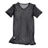 ACSUSS Men's Breathable See Through Fishnet Clubwear T-Shirt Tank Top Undershirt Black L view 2