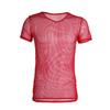 ACSUSS Men's Breathable See Through Fishnet Clubwear T-Shirt Tank Top Undershirt Red L view 2