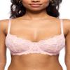 Emma Underwire Lace Bra, Unpadded Sheer Lingerie for Women, Perfect Everyday Balconette Demi Bra (36C, Crystal Rose) view 1