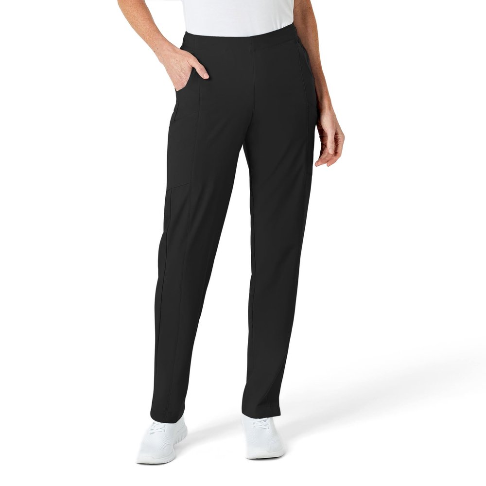WonderWink Women's Petite Women's Full Elastic Pant Pants, Black, XX-Small/Petite