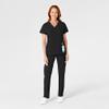 WonderWink Women's Petite Women's Full Elastic Pant Pants, Black, XX-Small/Petite view 3