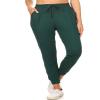 Leggings Depot Womens Relaxed fit Jogger Pants - Track Cuff Sweatpants with Pockets, Forest Green, Medium view 2