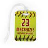 ChalkTalkSPORTS Softball Luggage & Bag Tag | Personalized Softball Stitches | Standard Lines on Back | Large view 1