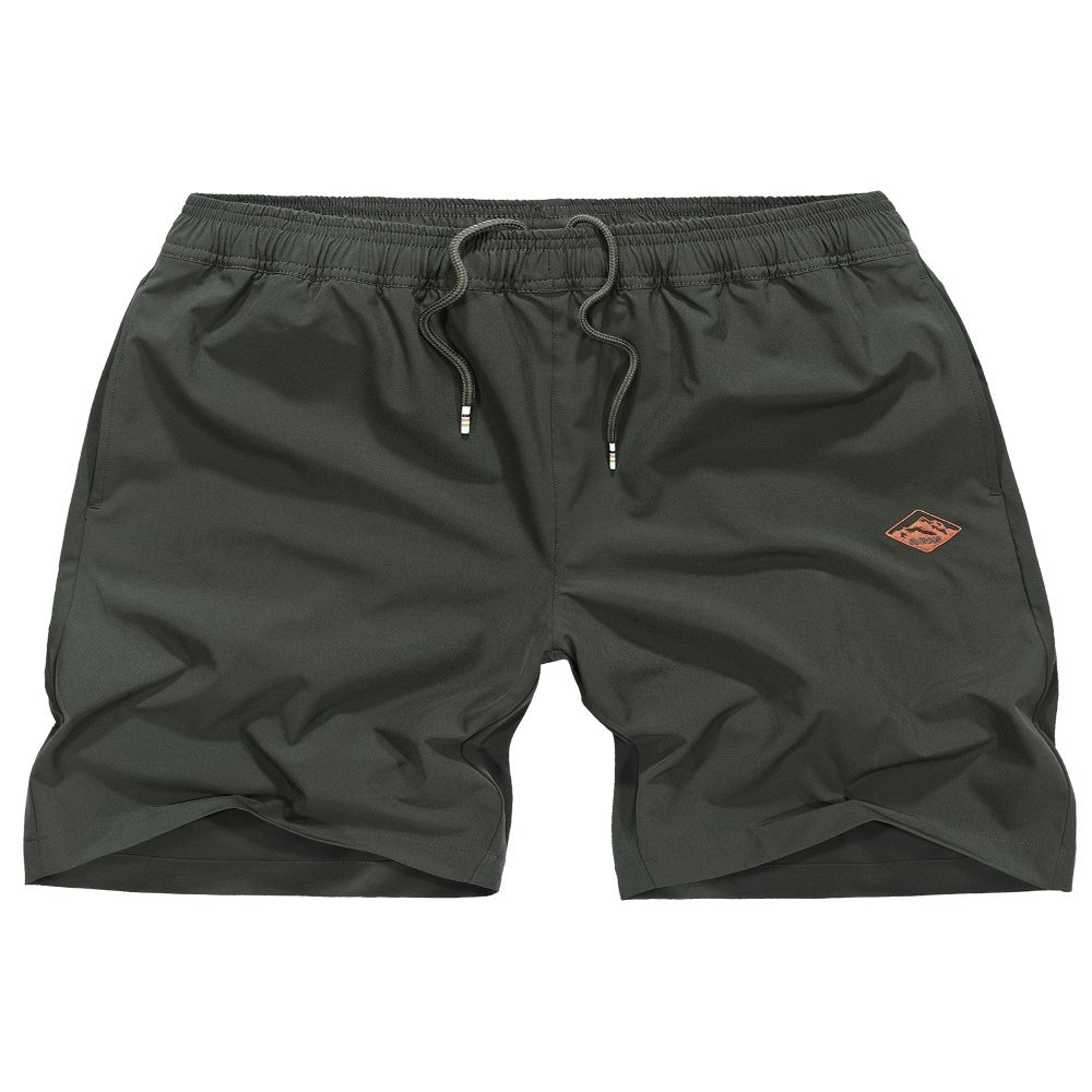 Mr.Stream Men's Surf Bermuda Beach Short Sport Gym Quick Drying Lightweight Solid SweatShorts L Green
