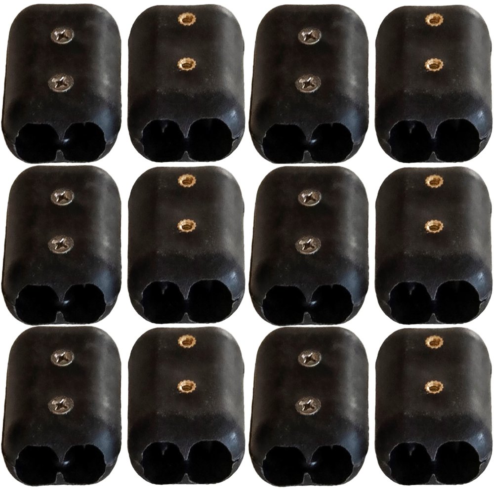 3/8 Inch Double OT Reusable Rope Clamp Twelve (12) Pack (Black)