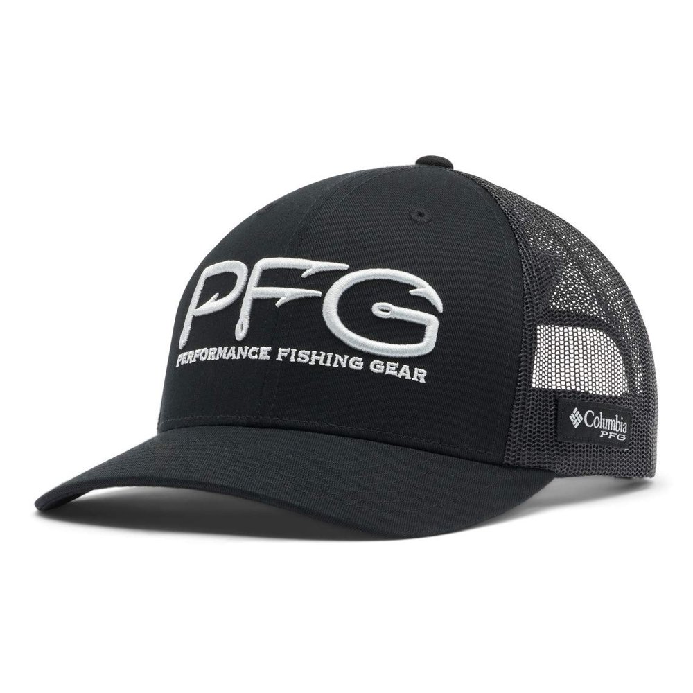 Columbia Standard PFG Hooks Mesh Snap Back-High Crown, Black, One Size
