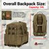ORCA 34L Military Tactical Backpack  Heavy Duty Waterproof Rucksack for Camping, Hiking & Survival, 600D Polyester (OD Green) view 4