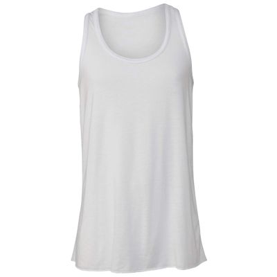 Bella + Canvas Youths Girls Flowy Racer Back Tank Top (L) (White)