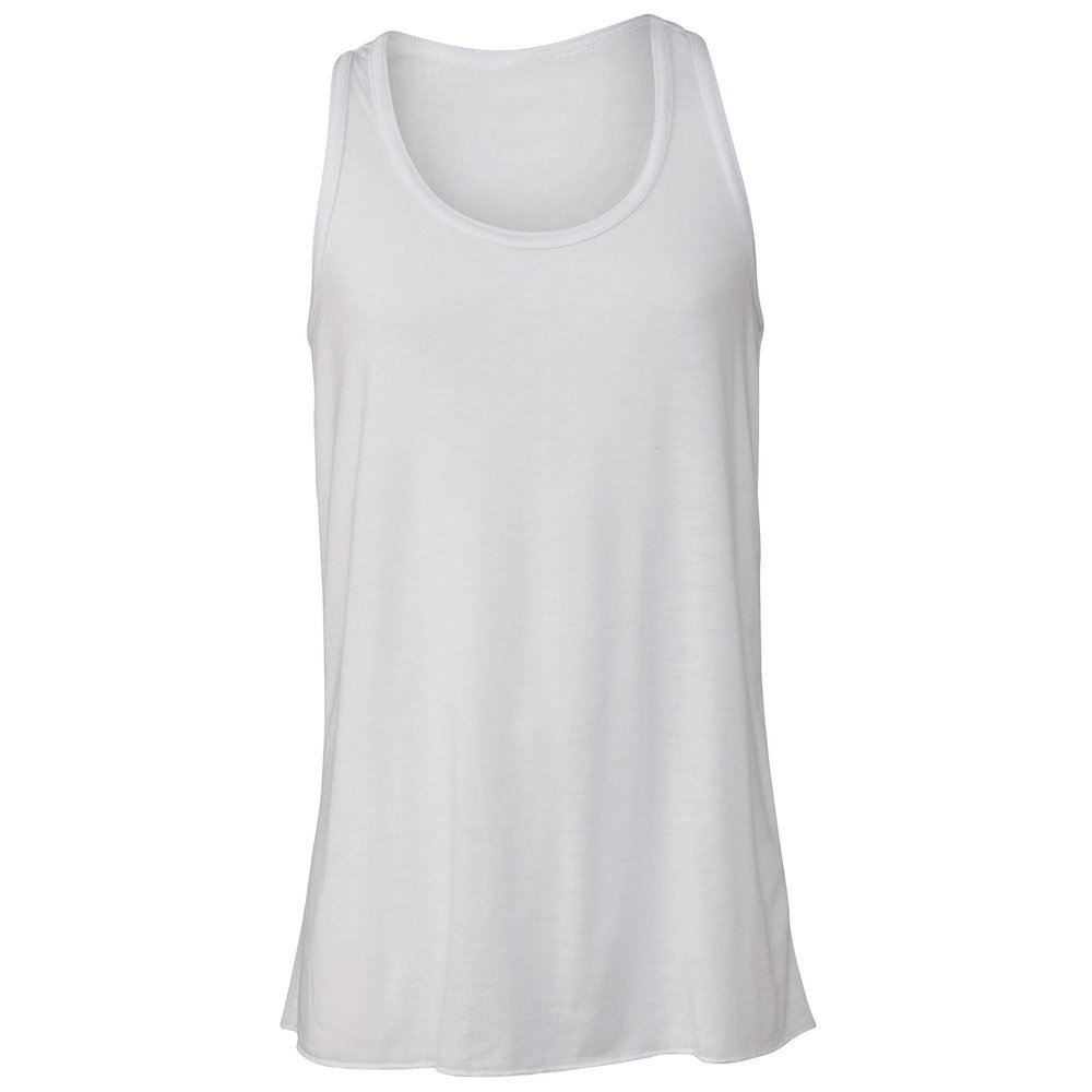 Bella + Canvas Youths Girls Flowy Racer Back Tank Top (L) (White)