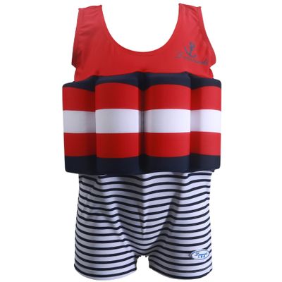 Baby Kids Boys Girls One-Piece Swimsuit with UPF 50+ Sun Protection, Long Sleeve Rash Guard for Toddler, Beach Pool Swimming, Summer Vacation Outfit Red 1-2years