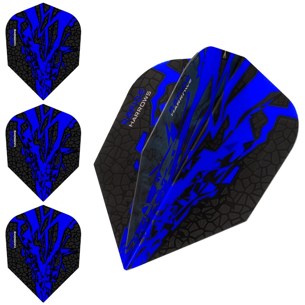 Harrows Rapide X Dart Flights - 100 Micron - Standard - 1 Set (3) (Blue)