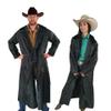 Southwestern Equine American Cowboy Saddle Slicker Rain Coat Duster  100% Waterproof Full Length Unisex (Black, XXX-Large) view 1