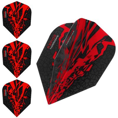 Harrows Rapide X Dart Flights - 100 Micron - Standard - 1 Set (3) (Red)